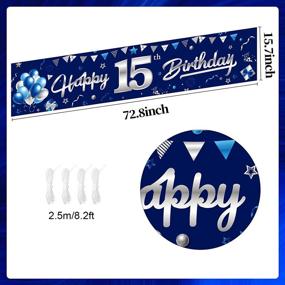 img 3 attached to Blue Silver 15Th Birthday Yard Banner Decorations For Boys, Happy 15 Year Old Birthday Party Supplies Sign Backdrop Outdoor Indoor