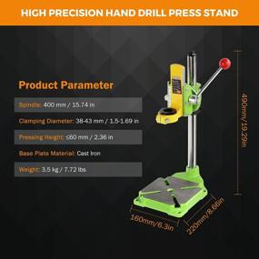img 1 attached to BEAMNOVA Benchtop Drill Press Stand Industrial Kit With 90 Degree Clamp And Tool Holder For Hand Drill Workbenches, Perfect For Repair And DIY Projects