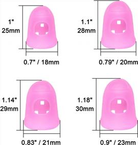 img 2 attached to Wisdompro 16 Pcs Finger Tips, 4 Sizes Silicone Thimble Fingertip Grips Finger Protectors Pads Cover For Paper Sorting, Page Turning, Hand Sewing, Money Counting, Guitar Playing - Pink, Translucent