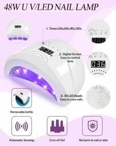 img 1 attached to 48W LED U V Nail Lamp Poly Extension Gel Kit: Phoenixy 9 Colors For Women'S Manicure & Pedicure Gift Set