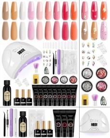 img 4 attached to 48W LED U V Nail Lamp Poly Extension Gel Kit: Phoenixy 9 Colors For Women'S Manicure & Pedicure Gift Set