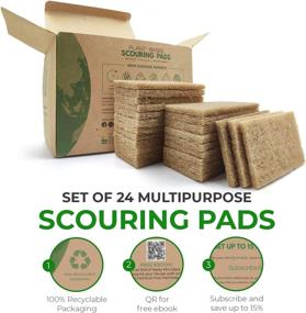 img 2 attached to 🌱 Environmentally-Friendly AIRNEX Biodegradable Scrubbing Pads for Dishes - 24-Pack Coconut Fiber Scrub Pads - Non Scratch Scouring Pads for Pots and Pans