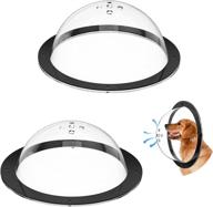 🐶 2-pack dog fence window - clear acrylic dome with air holes for bubble peek view - deep 4.3 inch and 4.5 inch playground doggie fence window by hiimiei logo