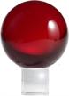 enhance your meditative practice with amlong crystal meditation ball in red- 80mm size with complimentary crystal stand logo