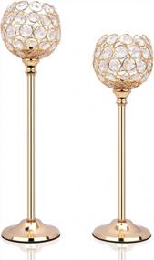 img 3 attached to 2PCS Gold Crystal Candle Holder Set - Perfect Holiday Decoration & Table Centerpiece!