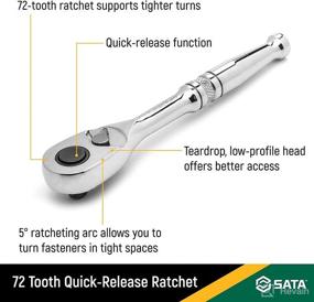 img 1 attached to 🔧 SATA 3-Piece Quick-Release Ratchet Set: Teardrop Head, Full-Polished Chrome Handle - ST14901U