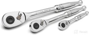 img 4 attached to 🔧 SATA 3-Piece Quick-Release Ratchet Set: Teardrop Head, Full-Polished Chrome Handle - ST14901U