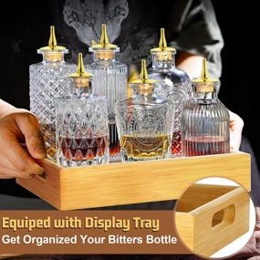 img 1 attached to 6 стеклянных бутылок для биттера с подставкой для дисплея - идеально подходит для бармена, домашнего бара и приготовления коктейлей!