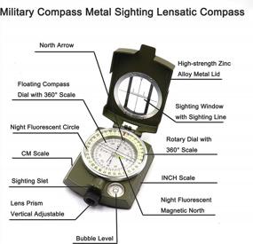 img 3 attached to Military Grade DETUCK Compass W/ Night Fluorescence, Impact Resistant & Waterproof - Perfect For Hiking, Camping, Hunting & Backpacking!