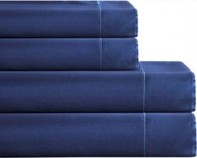 img 3 attached to ARTALL Silky Super Soft 4 Piece Deep Pocket Satin Sheet Set, King Size Blue