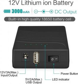 img 3 attached to Rechargeable 12V 3000MAh Lithium Battery Pack: Power Bank For LED Strip, CCTV Camera & More