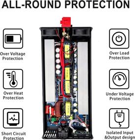 img 3 attached to DATOUBOSS 3000W Power Inverter 6000W Peak Pure Sine Wave Inverter 12V DC To 110V AC With Dual AC Outlets &Amp