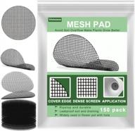 150 pack 2 x 2 inch mesh pads for flower pots - bonsai pot bottom grid mat with hot melt edge, round plant hole screens to prevent soil drainage, ideal for planters and gardens logo