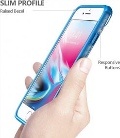 img 1 attached to Military Grade Hybrid Protective Bumper Cover For IPhone SE 2020/2022, SE 3, 8 & 7 - Poetic Affinity Case (Blue/Clear)