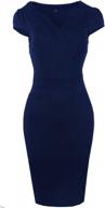 темно-синее облегающее платье-миди с короткими рукавами для женщин — классическая приталенная одежда для работы логотип