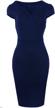 navy cap sleeve bodycon midi dress for women - classic slim fit wear to work logo