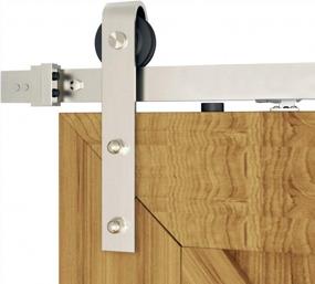 img 4 attached to Enhance Your Space with DIYHD 6FT Brushed Sliding Barn Door Hardware Two-Side Mechanism and Soft Close Kit