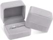 2-pack gray velvet double ring box earring jewelry case gift boxes - 2.7x2.7x1.6inch | isuperb logo