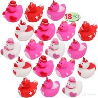 🦆 bulk pack of 18 valentine’s day rubber ducks: mini size duckies for kids, perfect classroom exchange gift, valentines party favors, treats & giveaways logo