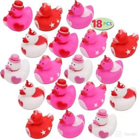 img 4 attached to 🦆 Bulk Pack of 18 Valentine’s Day Rubber Ducks: Mini Size Duckies for Kids, Perfect Classroom Exchange Gift, Valentines Party Favors, Treats & Giveaways