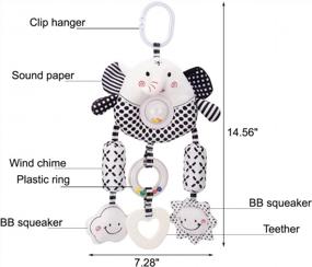 img 3 attached to Elephant Clip-On Hanging Baby Stroller Toy For Infant Newborn Boys Girls 0-12 Months With Wind Chime BB Squeaker