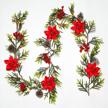 red flower christmas garland with lights - pine cone led xmas decorations for home fireplace mantel holiday party logo