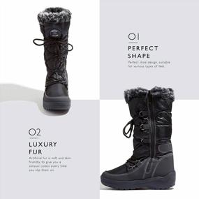 img 2 attached to Women'S Knee-High Water Resistant Fur-Lined Snow Boots - DailyShoes