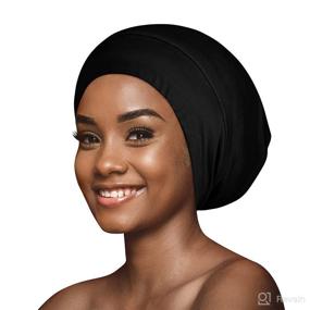 img 2 attached to 🌙 Fittia Satin Bonnet: Enhance Your Sleep with Bamboo Silk!
