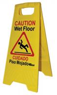 yellow wet floor sign, tolco 320254, 11.75" height x 24" width - individually boxed logo