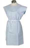 медицинские халаты tidi choice, синие (50 шт.), ткань/полиэтилен/ткань с открытой спиной и коротким рукавом, стандартный размер 30 x 42 дюйма, без латекса, сделано в сша - 910520 логотип