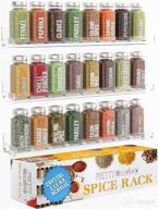 🌶️ clear acrylic spice rack organizer wall mount [3 pack] with strong & secure shelf design - easy to install, 15” customizable spice shelves by pretty display logo