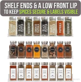 img 1 attached to 🌶️ Clear Acrylic Spice Rack Organizer Wall Mount [3 Pack] with Strong & Secure Shelf Design - Easy to Install, 15” Customizable Spice Shelves by Pretty Display