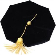 doctoral tam 8-sided w/gold bullion tassel - customized lescapsgown logo