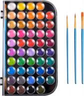 🎨 vibrant 48 colors watercolor paint set with brushes and palette - non-toxic & washable, perfect for kids, adults, beginners, and artists logo
