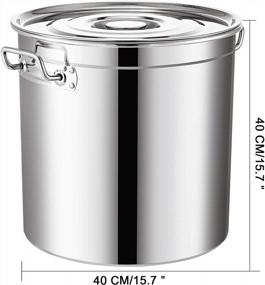 img 3 attached to Mophorn Brew Kettle Stockpot With Lid Stainless Steel Bot Brewing Home Brewing For Beer Brewing, Maple Syrup, Stainless Steel Stock Pot Cookware (50 Quart)