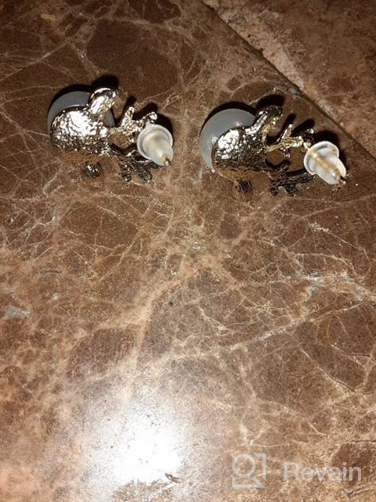 img 1 attached to 🦌 ROSTIVO Christmas Earrings: Cute Pearl Antler Studs for Women & Teen Girls (Gold) review by Tim Wilske