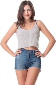 img 4 attached to Aphratti Women'S Sleeveless V-Neck Crochet Crop Top Blouse