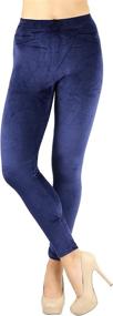 img 1 attached to 🏻 Stylish Velour Leggings for Girls - Perfect for Matching Outfits!