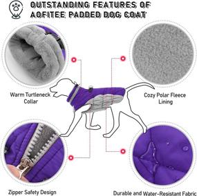 img 2 attached to AOFITEE Winter Dog Coat: Keep Your Canine Warm with Reflective, Zip-Up Fleece Jacket for Cold Weather