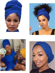 img 3 attached to Stylish And Comfortable Head Wraps For Women Of Color: Harewom'S 3-Piece Turban Headwrap Set