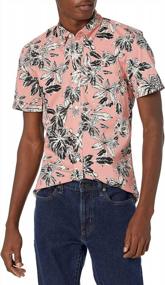 img 4 attached to Men'S Standard-Fit Short-Sleeve Printed Poplin Shirt By Goodthreads