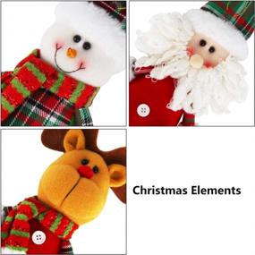 img 3 attached to 6 Pack Xmas Plush Hanging Ornaments - Santa/Snowman/Reindeer Christmas Tree Decorations For Holiday Party Decor Festive Season Pendant By Dreampark
