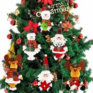 6 упаковок рождественских плюшевых подвесных украшений - украшения для рождественской елки санта / снеговик / олень для праздничной вечеринки декор праздничный сезон подвеска от dreampark логотип