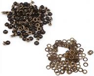 100pcs 6mm metal eyelets kit with washers for leather craft diy sewing logo