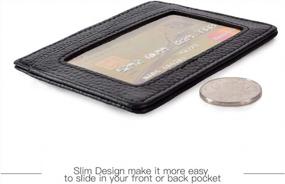 img 2 attached to Slim Leather Credit Card Holder Wallet With ID Window - Minimalist Design