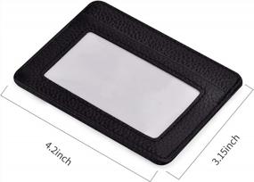 img 1 attached to Slim Leather Credit Card Holder Wallet With ID Window - Minimalist Design