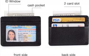 img 3 attached to Slim Leather Credit Card Holder Wallet With ID Window - Minimalist Design