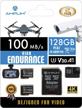 amplim micro sd card 128gb, 2 pack extreme high speed microsd memory plus adapter, microsdxc u3 class 10 v30 uhs-i nintendo-switch, gopro hero, surface, phone galaxy, camera security cam, tablet, pc logo