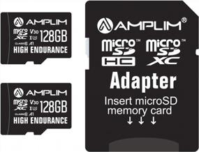 img 3 attached to Amplim Micro SD Card 128GB, 2 Pack Extreme High Speed MicroSD Memory Plus Adapter, MicroSDXC U3 Class 10 V30 UHS-I Nintendo-Switch, GoPro Hero, Surface, Phone Galaxy, Camera Security Cam, Tablet, PC