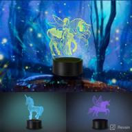 🦄 3d unicorn night light with remote control - 3-pattern & 16 colors - perfect for living bed room bar - best unicorn toys gifts for boys girls - set of 3 nightlights (unicorn) логотип